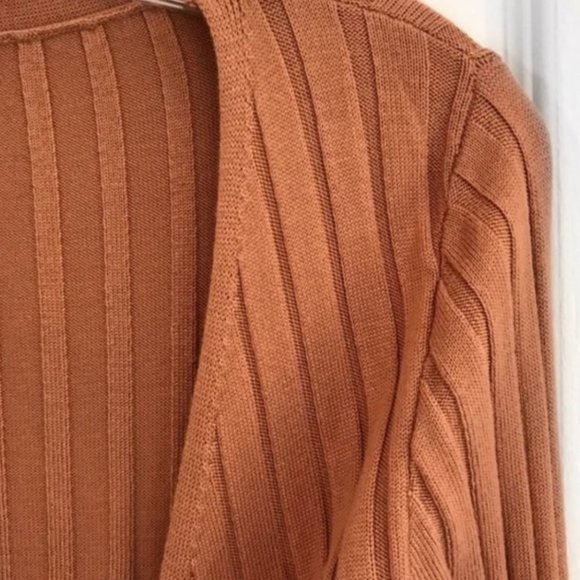 Forever 21 - Burnt Pumpkin Ribbed Wrap /Tie LongSleeve - Picture 5 of 8